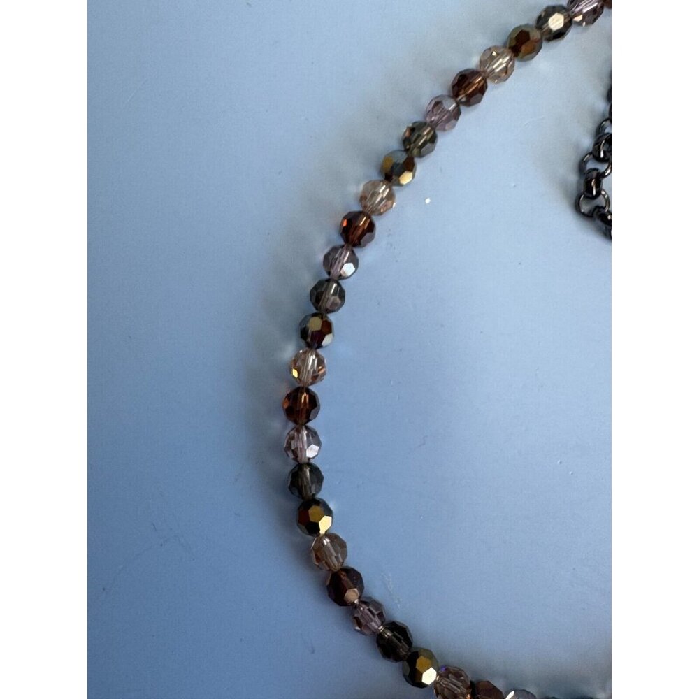 Blair Delmonico Beaded Necklace With Crystal Pendant 15" Length Adjustable Chain - Picture 6 of 13
